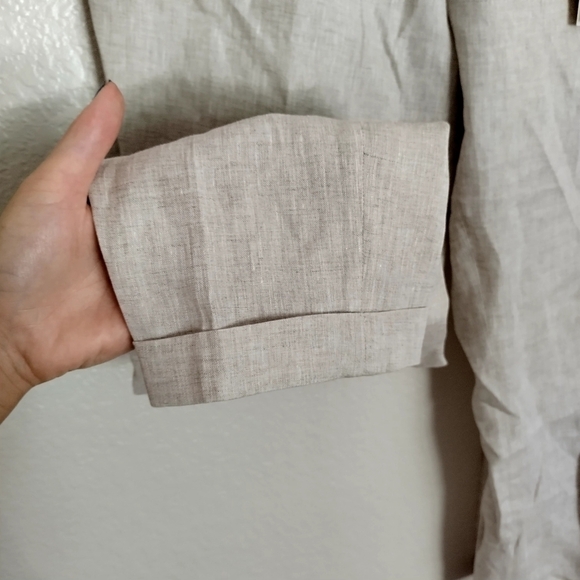 NWT Hubert Gasser linen crop pants lagenlook sz 8/M/44 - Picture 4 of 11